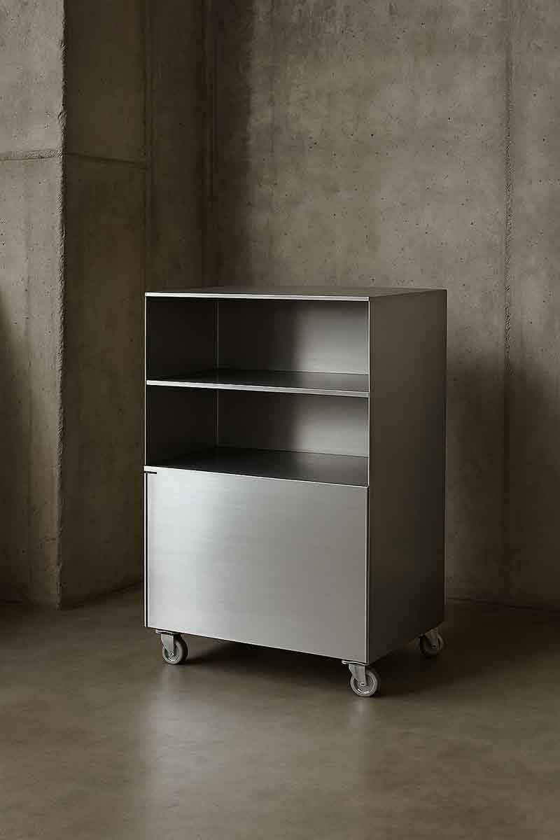 Selección de mobiliario acero inoxidable: cajonera con ruedas