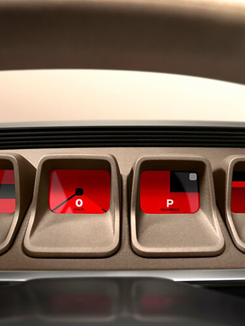 Renault Ora Ito, coche eléctrico: el salpicadero muy setentero