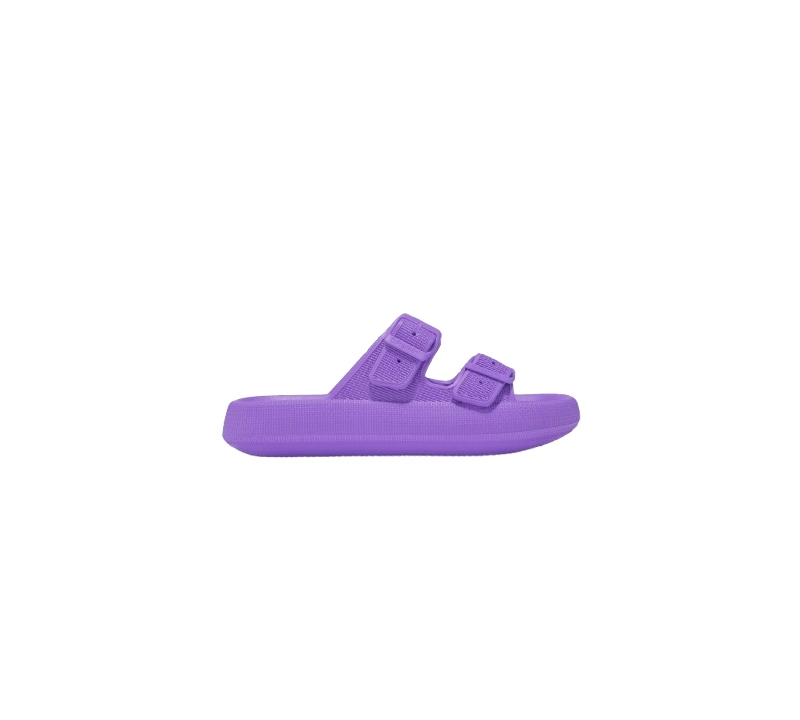 sandalias planas hebillas color morado verano D.Franklin