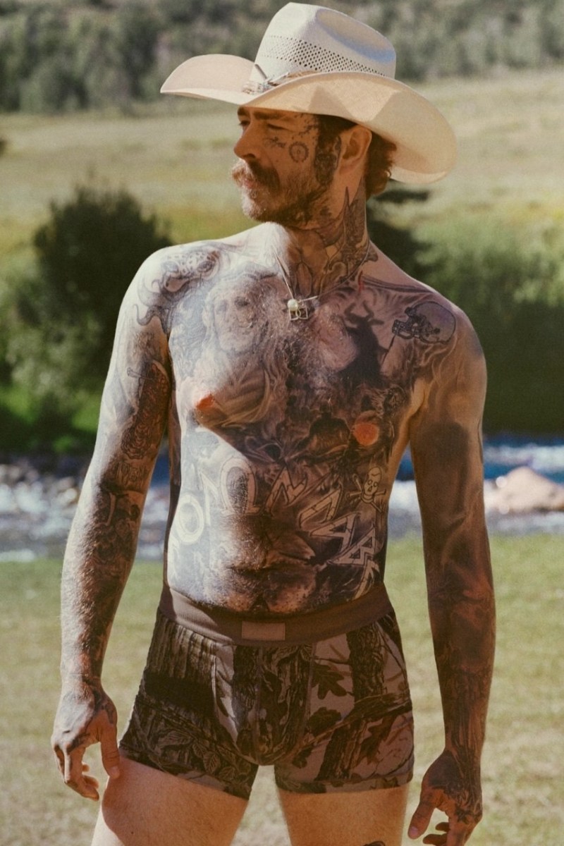 Post Malone ropa interior Skims de camuflaje