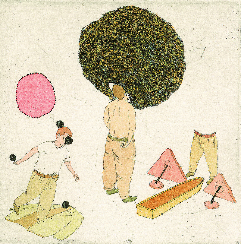 Abierto Valencia 2025 - imagen de un dibujo de un personaje mirando a través de un seto