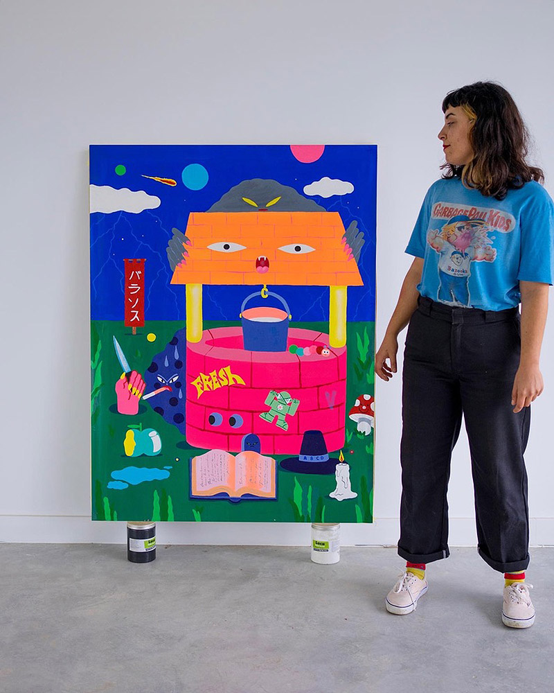 retrato de IreneFresh con una de sus obras