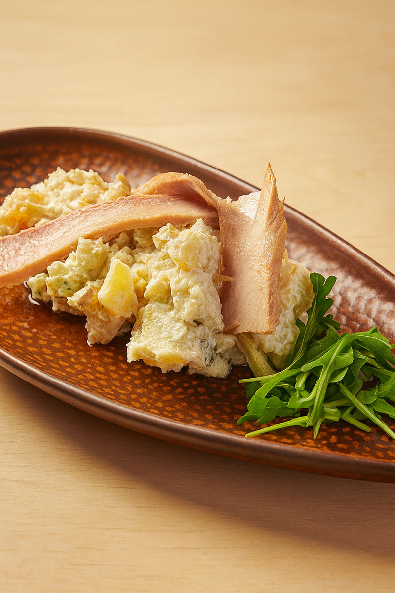 El Patio de LaTomata. ensaladilla rusa con trozos de atún