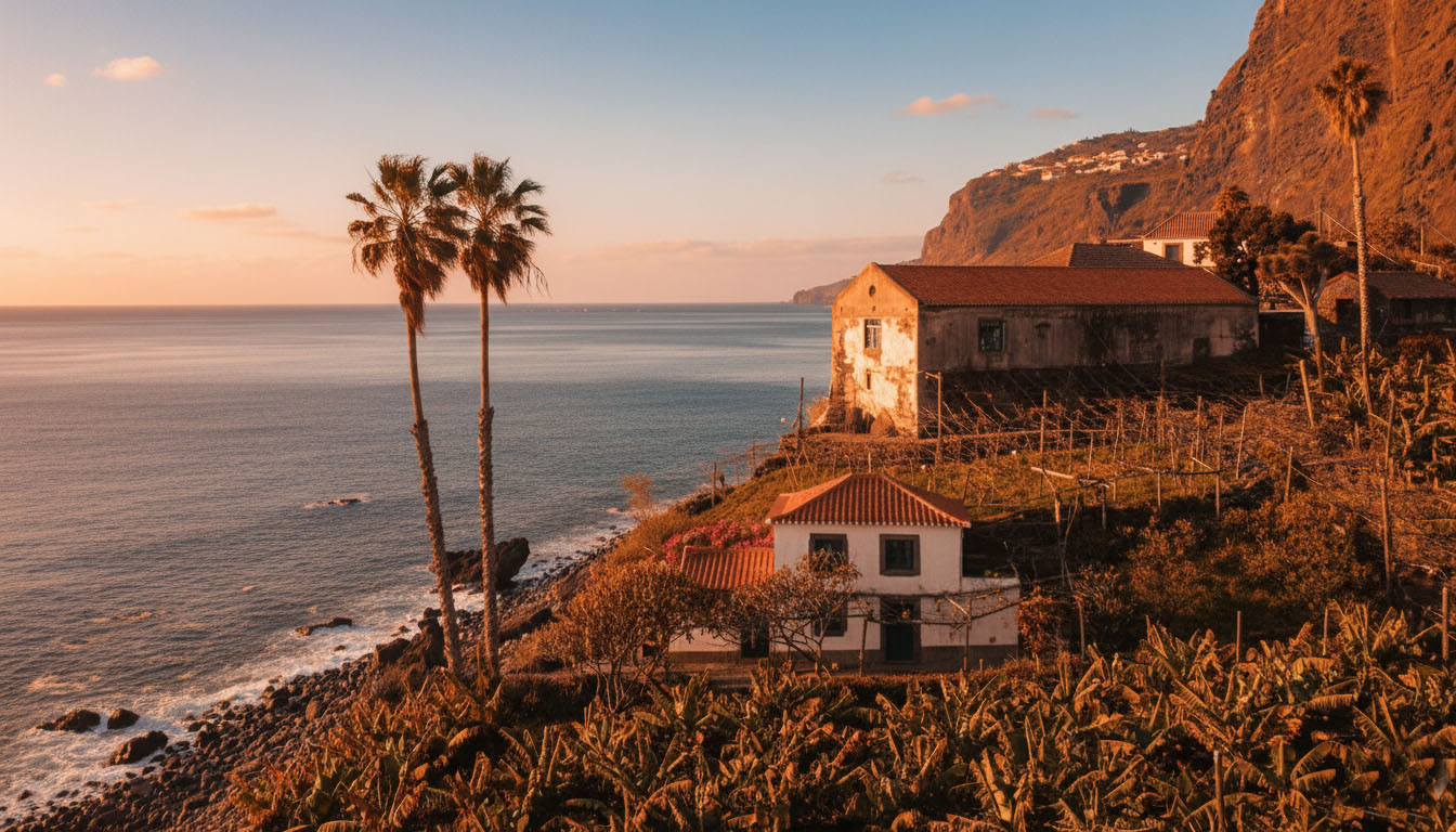 Viaje a Madeira gastronómico, mejor mes del año: Cabañas al lado de un acantilado