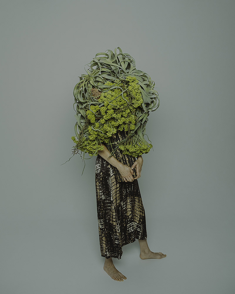 Imagen de persona con parte superior de plantas