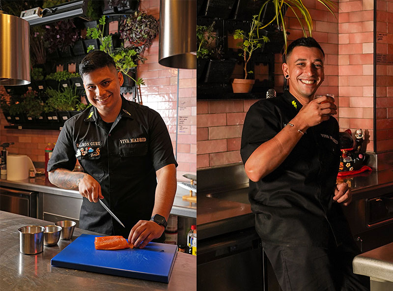 Christopher Salguero y Víctor Camargo en la cocina de Guru Lab durante la nueva temporada