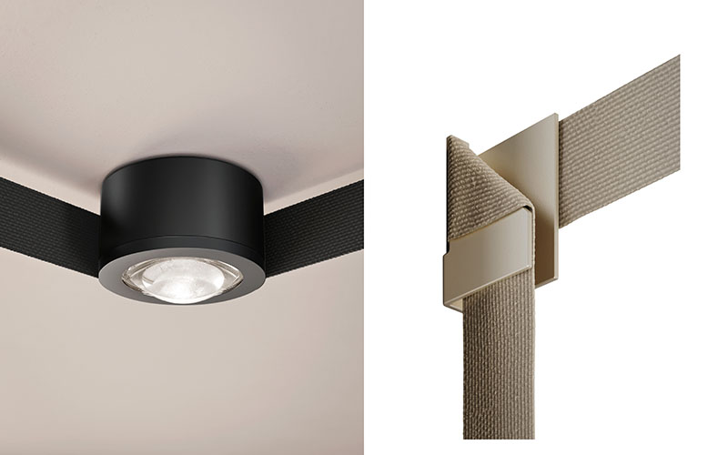 Detalle del módulo de luz del sistema MAP de Geckeler Michels para Lodes con cinta negra conectada a carcasa cilíndrica