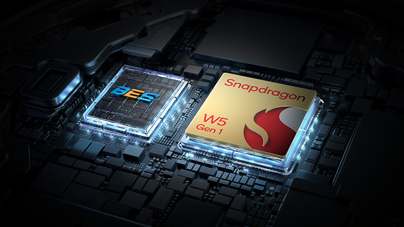Imagen en detalle de procesadores Snapdragon W5 y BES del Oppo Watch X2