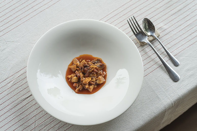 Restaurante Texu (Asturias): Callos a la asturiana, plato de su menú degustación