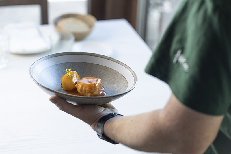 Restaurante Texu (Asturias): Rollo de bonito, plato de su menú degustación