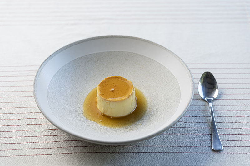 Restaurante Texu (Asturias): El flan, plato de su menú degustación