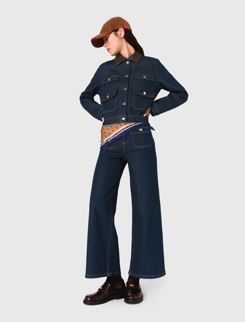 Maje cambia el ante y el camel por el denim y el azul