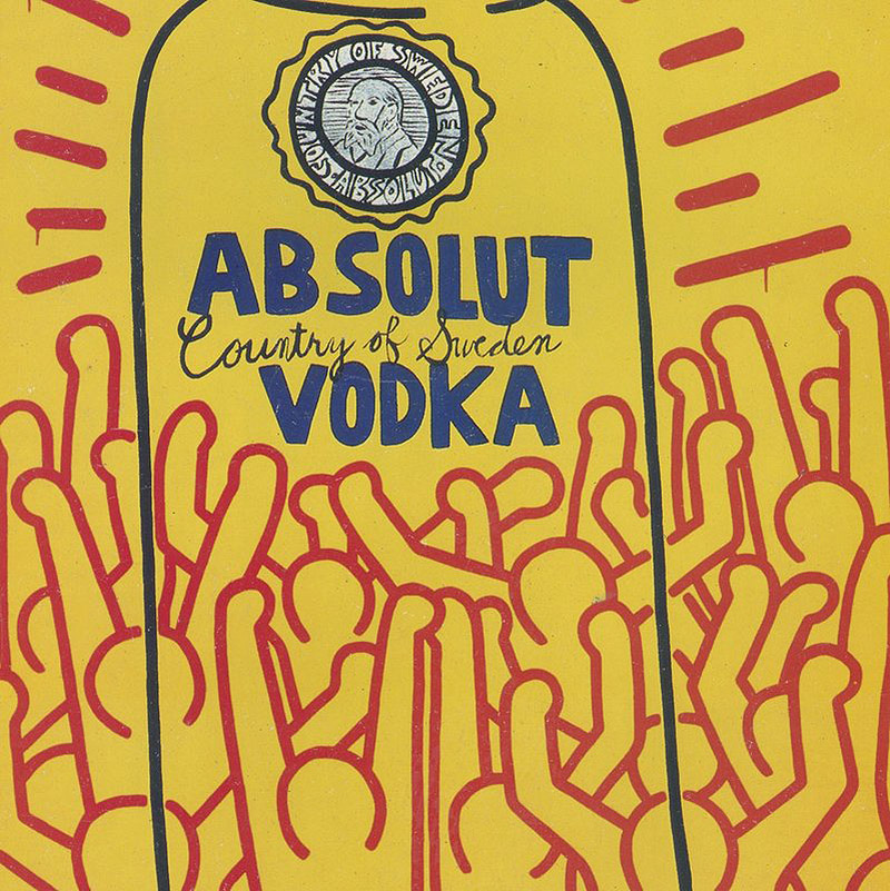 Imagen gráfica de Keith Haring para la botella de Absolut