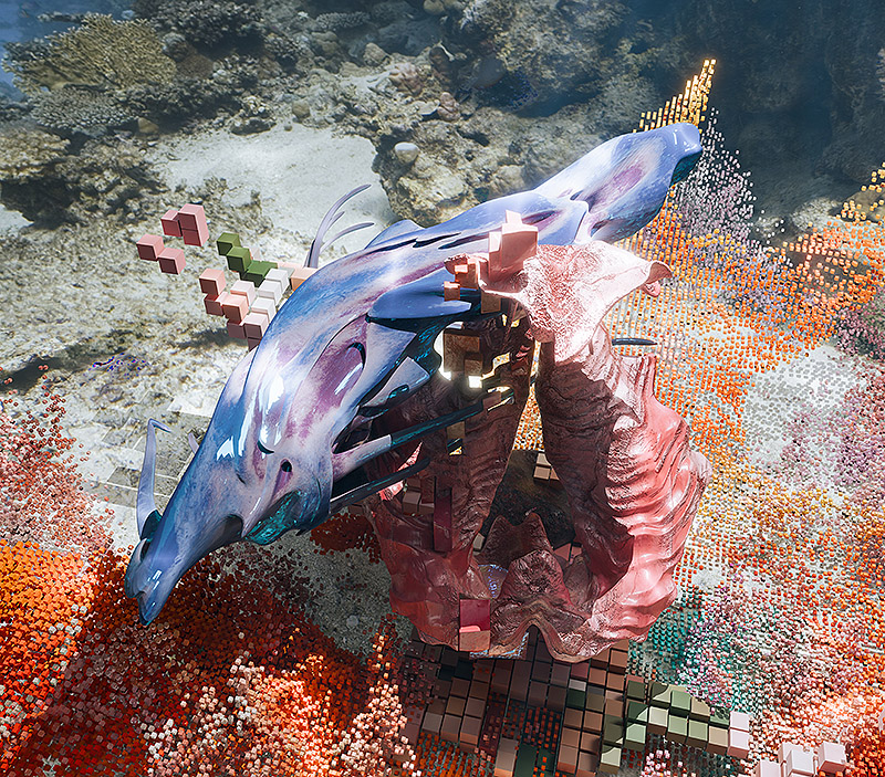 Formas marinas creadas digitalmente.