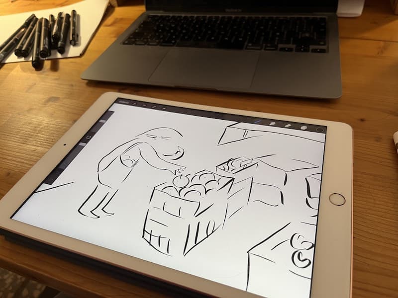 Adela por Dios en su esudio