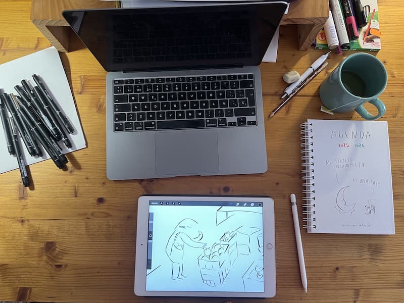 Adela por Dios en su esudio