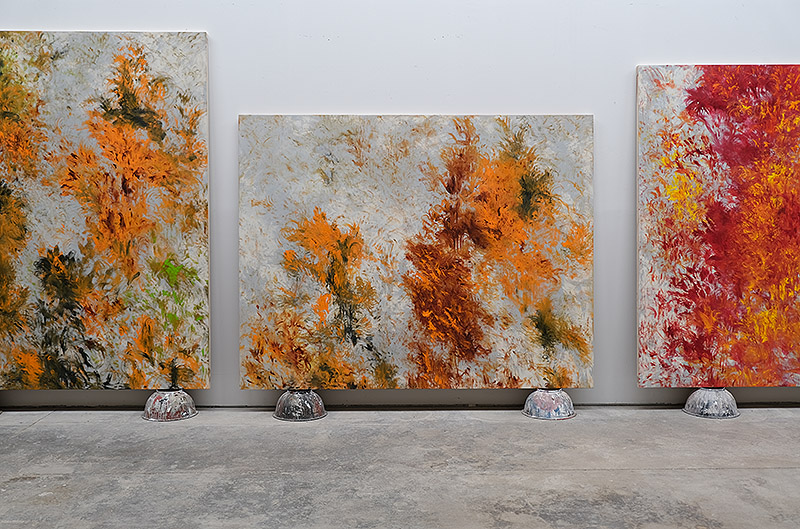 cuadros al óleo de Carlos León - pintura abstracta con colores vivos