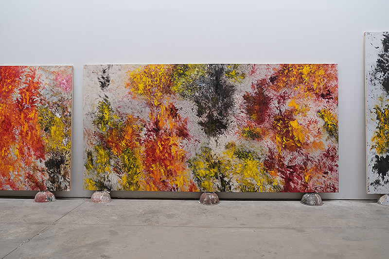 cuadros al óleo de Carlos León - pintura abstracta con colores vivos