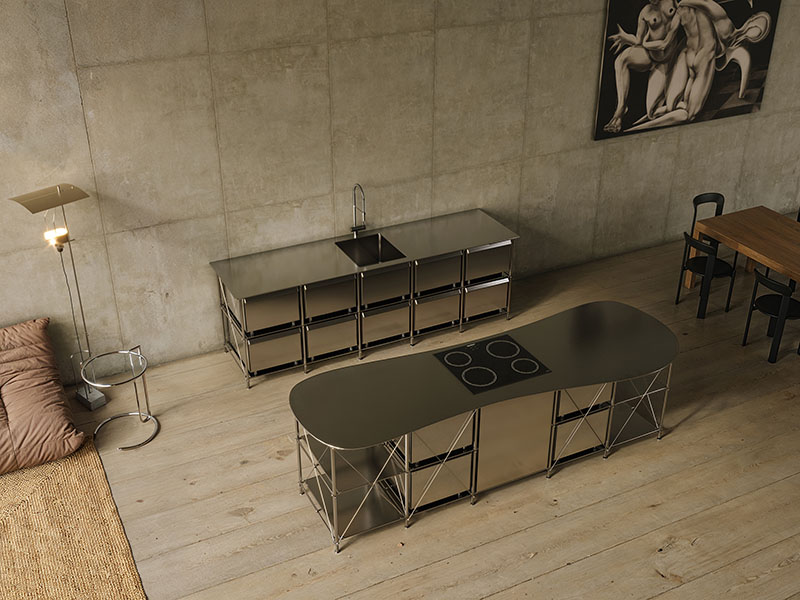 Invento Project: un sistema frontal de cocina en un entorno brutalista