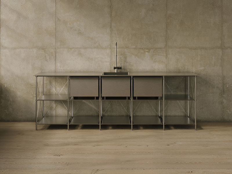 Invento Project: un sistema frontal de cocina en un entorno brutalista