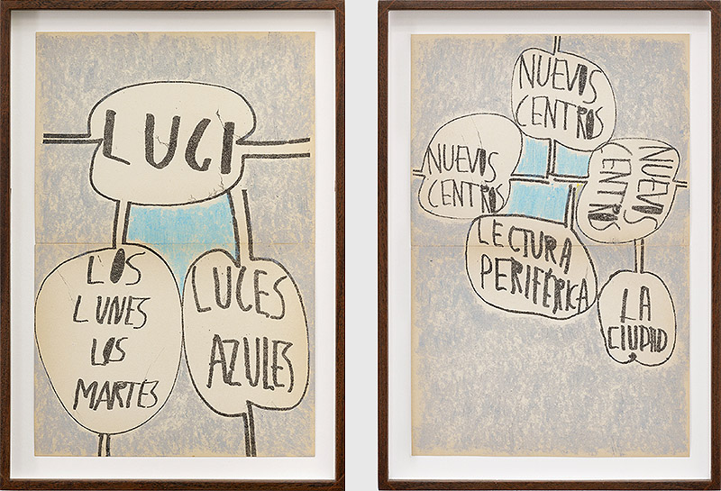 Luce - Imagen de instalación artística en una galería - vista de cuadros en la pared