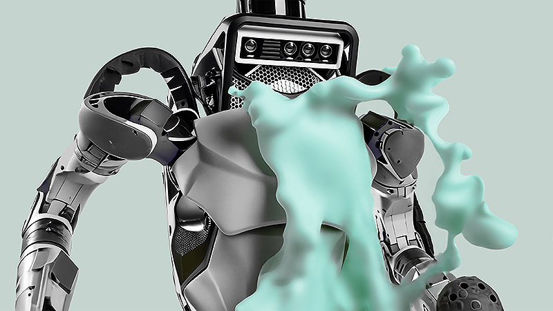 Imágenes de Oracle de Mit Borrás, imagen de un robot con fluido verde