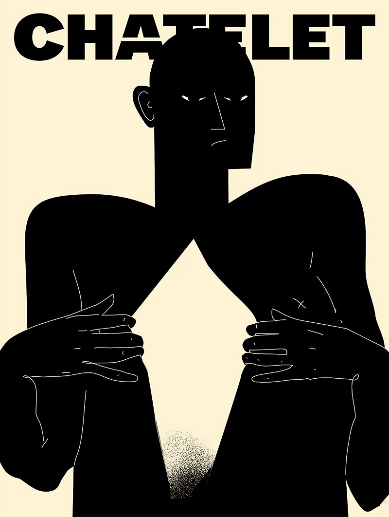 Offf Sevilla - cartel de personaje abriéndose la camisa