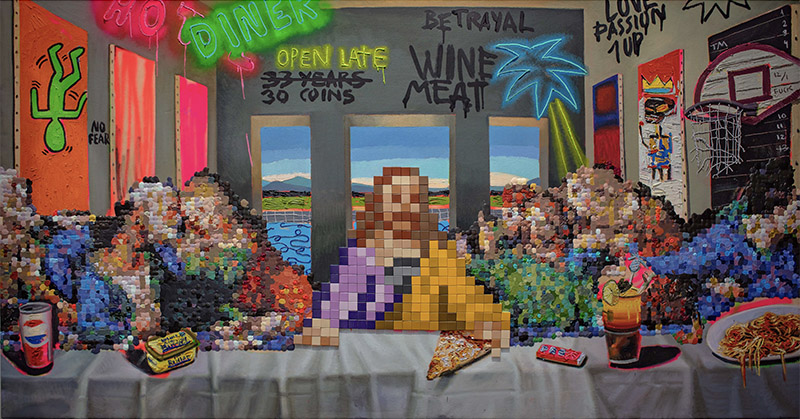 VP Hoteles - imagen de la última cena pixelada