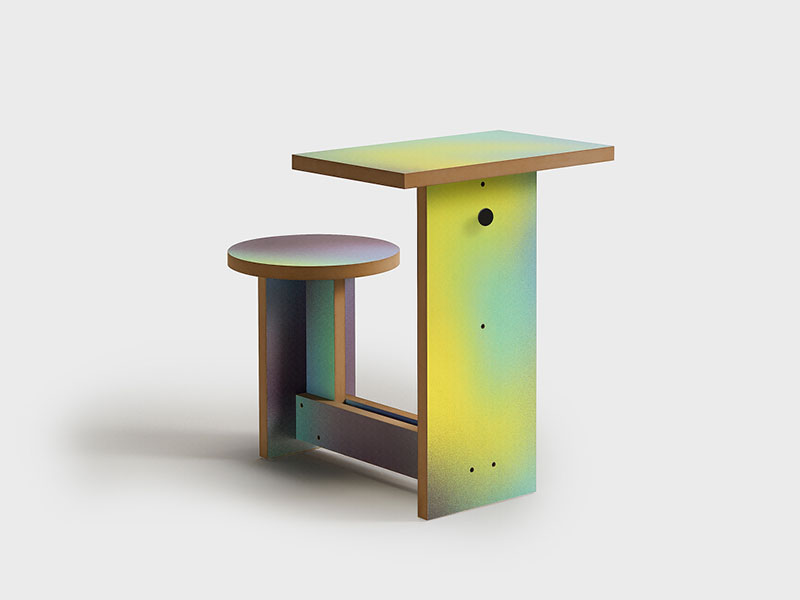 Design Beyond Things: pupitre inspirado en el mundo animal que combina funcionalidad y carácter con un estilo degradado creado al fusionar colores tanto fríos como cálidos.