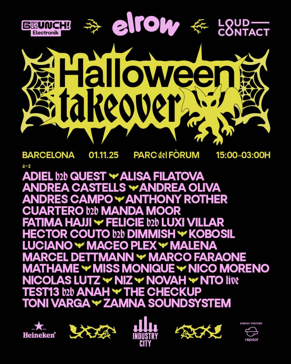 elrow y brunch electronik rave halloween techno fiesta barcelona house parc del forum 