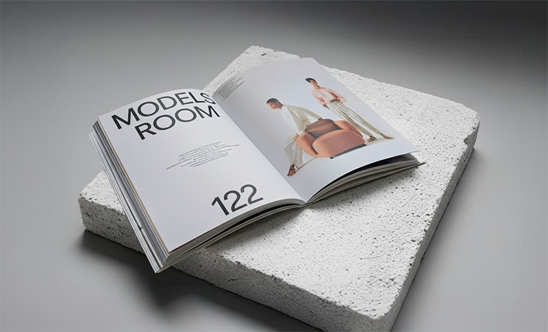 Models Room, editorial de moda y mobiliario: doble página de la revisa Neo2