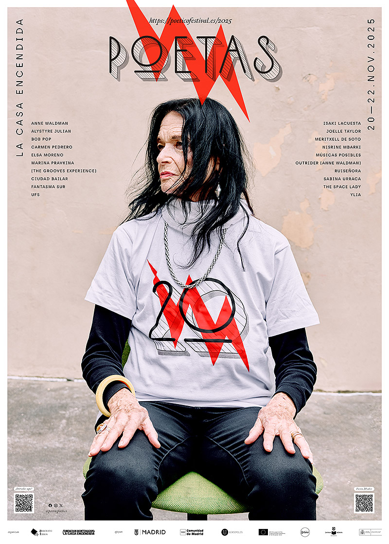 Poetas 2025 - poster con foto de Anne Waldman