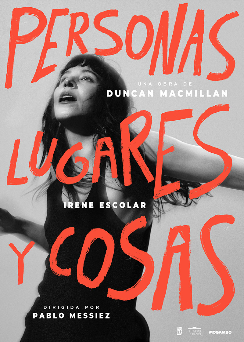Irene Escolar, cartel de lña obra teatral Personas, lugares y cosas