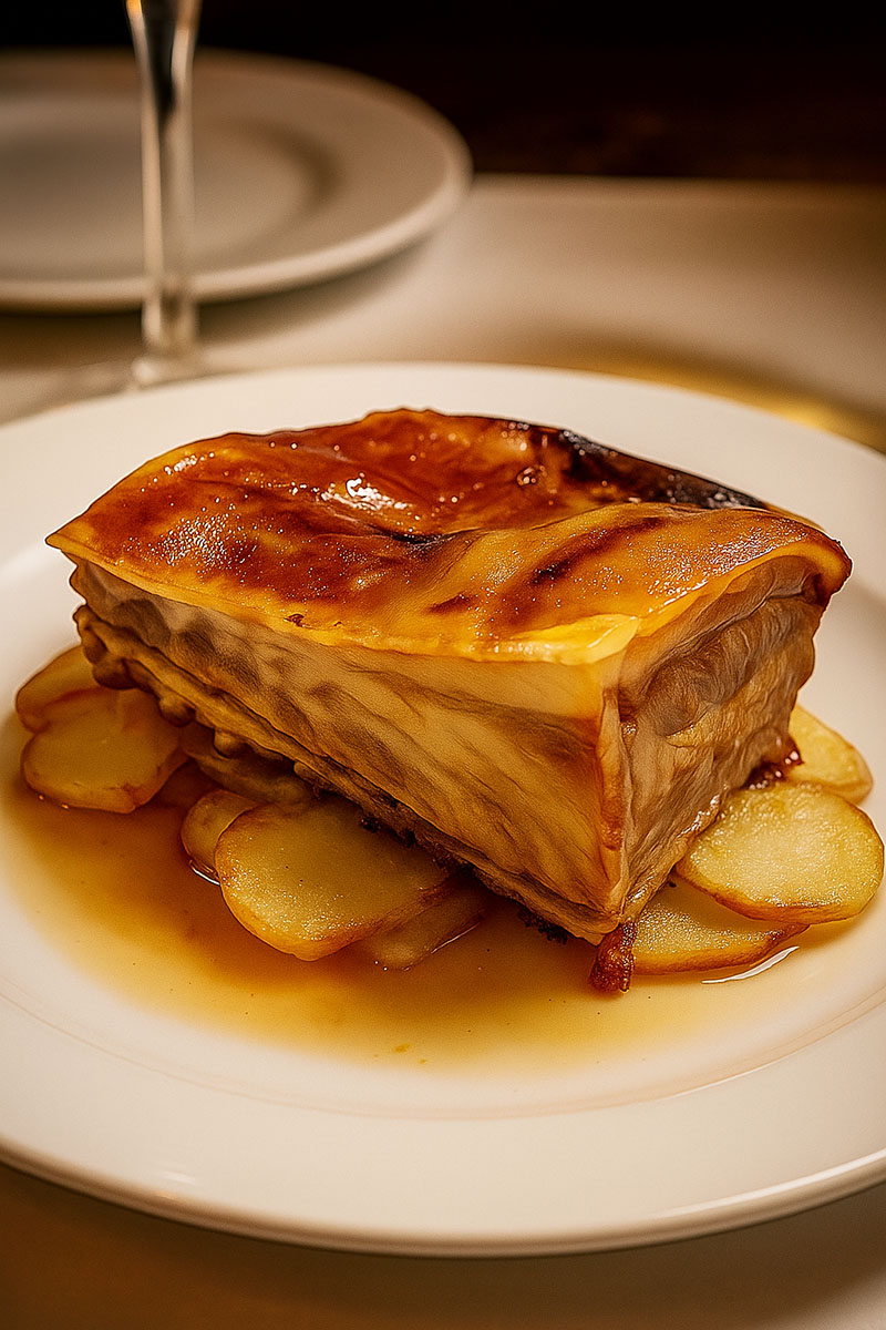 Ración de cordero asado incluida en el menú tradicional de Navidad de Marmalé maridado con Cepa 21.