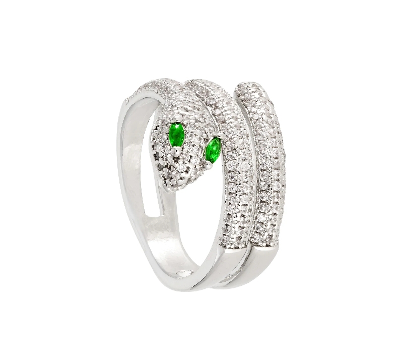 joyas brillantes Navidad tendencia Bijou Brigitte anillo serpiente