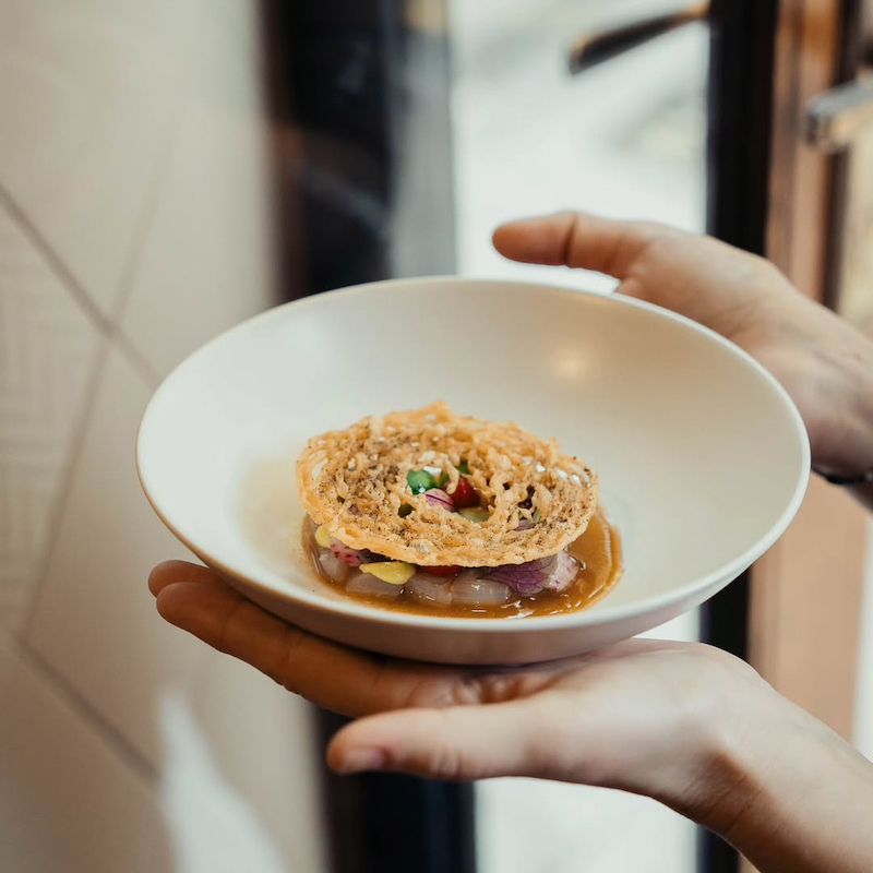 Restaurante Bolboreta: Pescado curado, jalapeño y 'scraps'