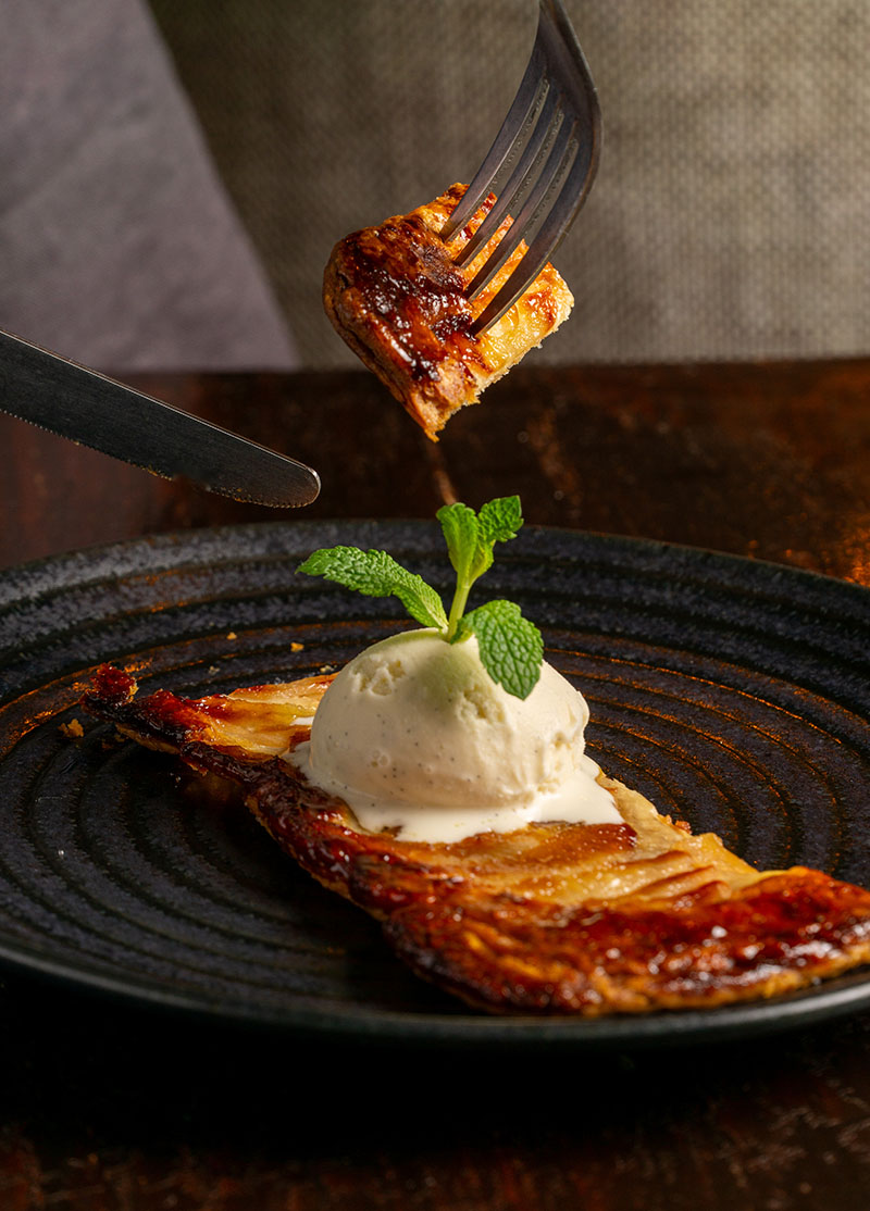 Restaurante Infame Madrid: hojaldre de pera