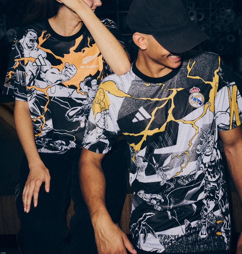 ropa dibujos cómic adidas real madrid marvel all blacks