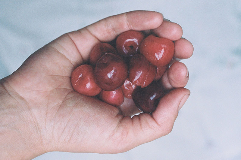 Sara García relaciona la hospitalidad con un puñado de frutos rojos sostenidos en la mano