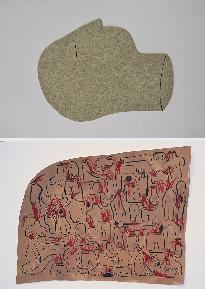 La artista Rosalía Banet presenta Life after love - Serie de dibujos y collages de partes delk cuerpo humano