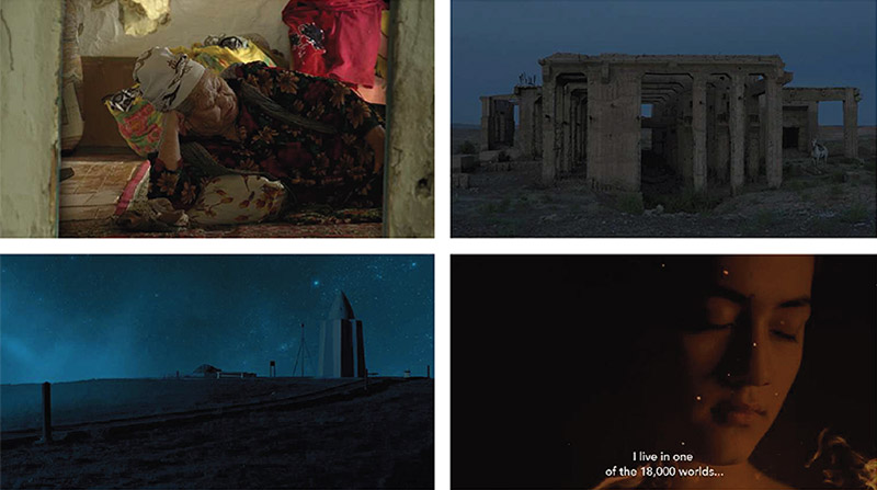 Saodat Ismailova - I Compete with Time. Vista de la exposición de video en la galería Angels Barcelona