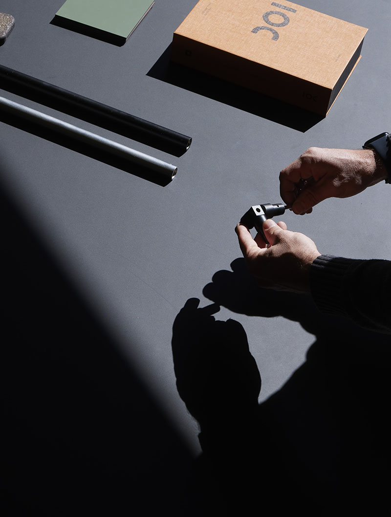 Doi exhibe el sistema D1 a través de sus piezas de unión y los tubos que conforman la estructura