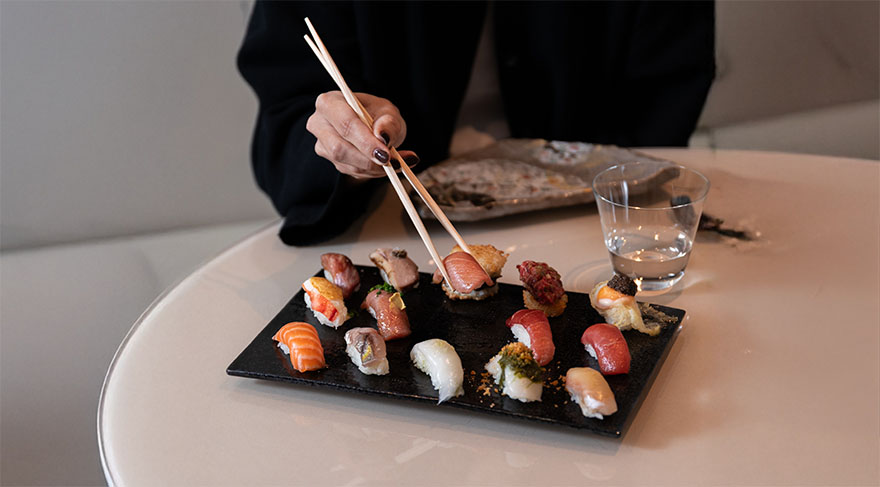 Selección de nigiris de Restaurante Hiro perteneciente al menú de mediodía