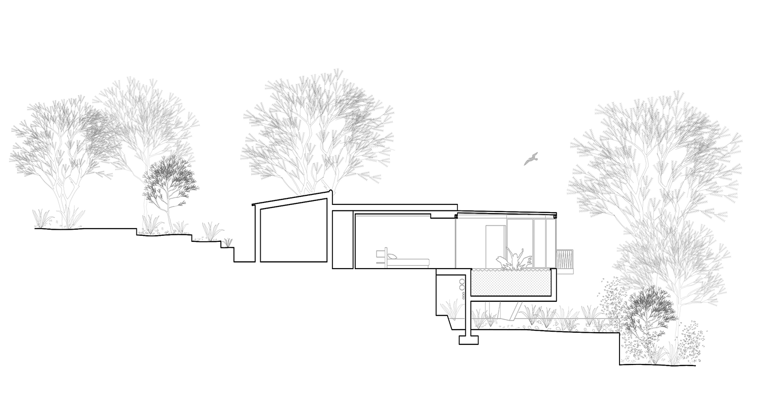 Prótesis brutalistas en Casa PB16 por Especie Arquitectura