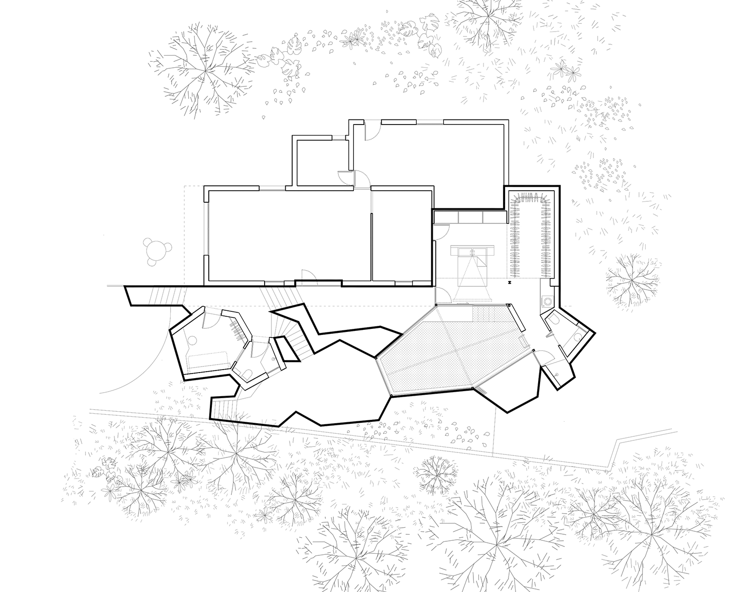 Prótesis brutalistas en Casa PB16 por Especie Arquitectura