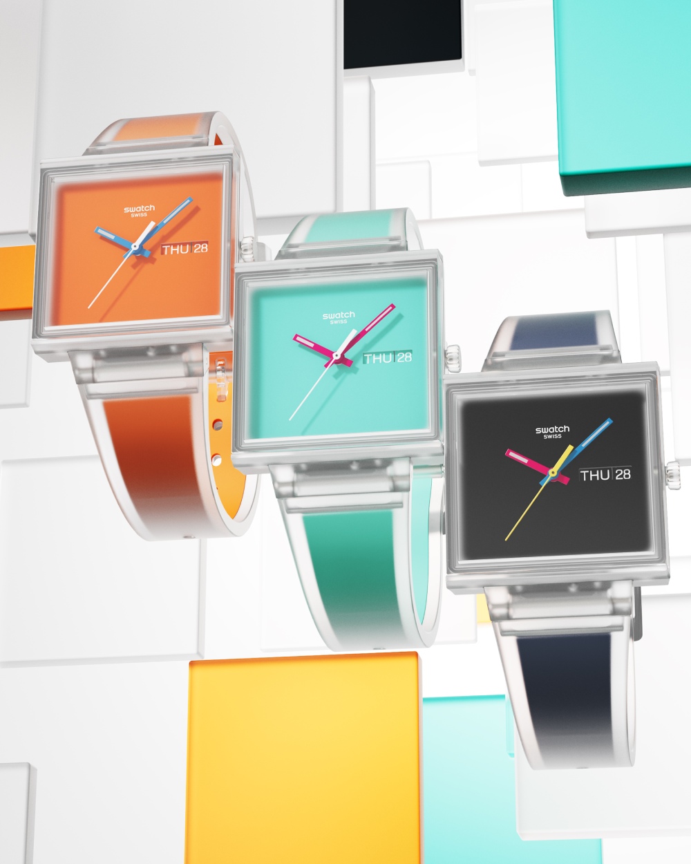 Swatch sigue remixeando su icónico reloj cuadrado