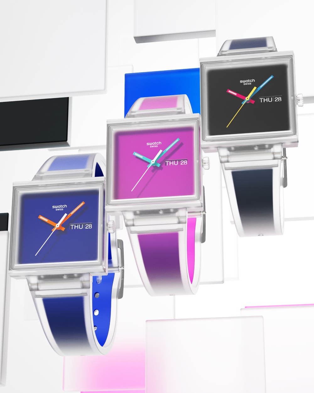 Swatch sigue remixeando su icónico reloj cuadrado