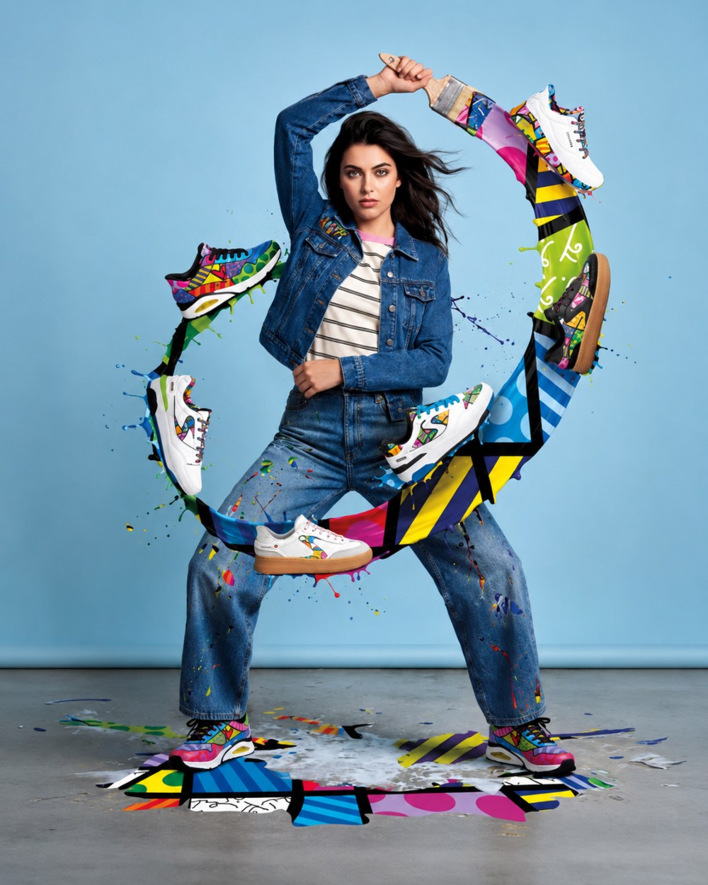Romero Britto pinta con mucho color las mejores Skechers