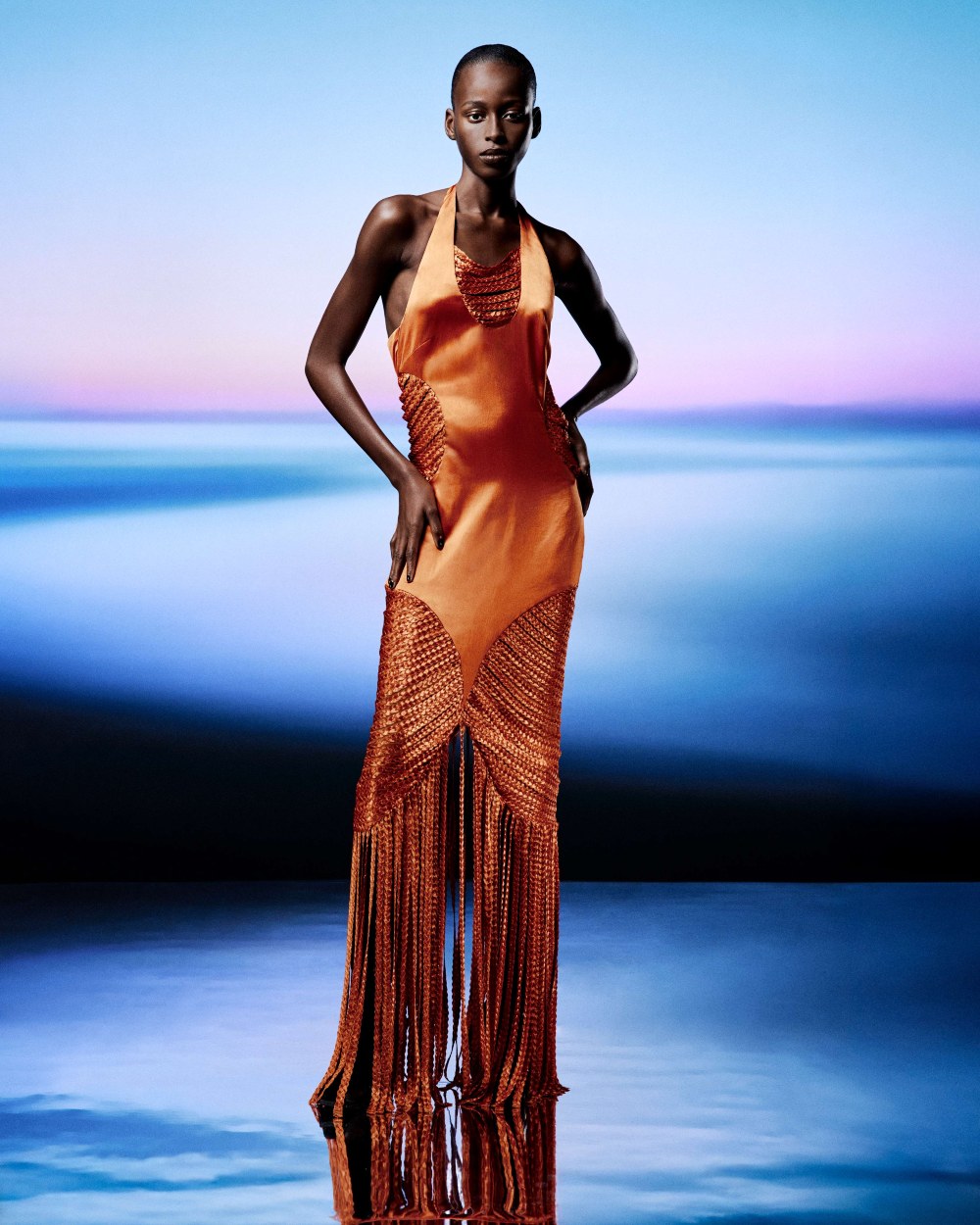 Ahluwalia AW26: las relaciones trenzadas con colores fríos