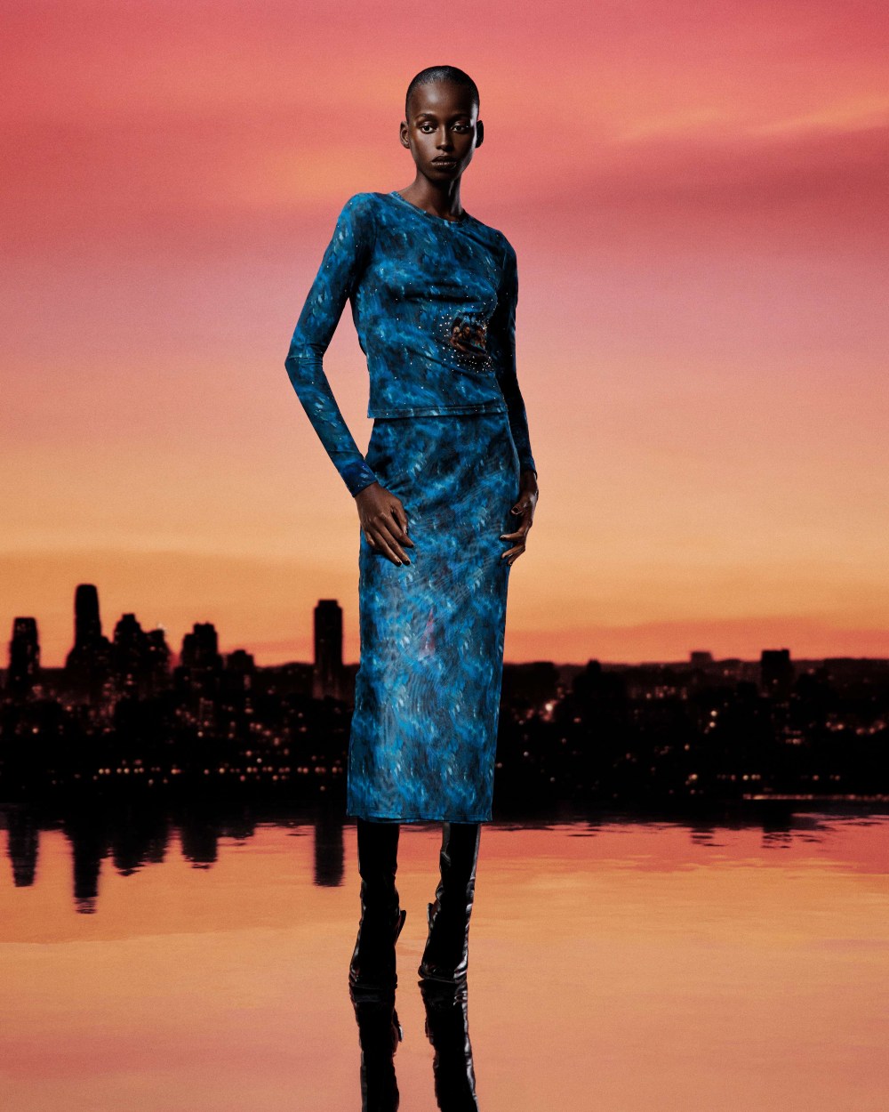 Ahluwalia AW26: las relaciones trenzadas con colores fríos